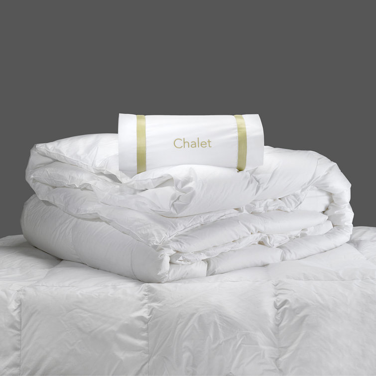 King Size White Goose Down Comforter Set with Cotton Shell