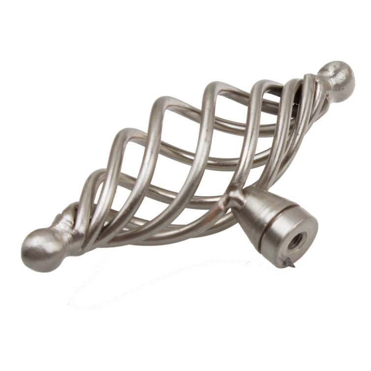 Satin Nickel Twisted Birdcage T-Handle Cabinet Knobs, 4-inch