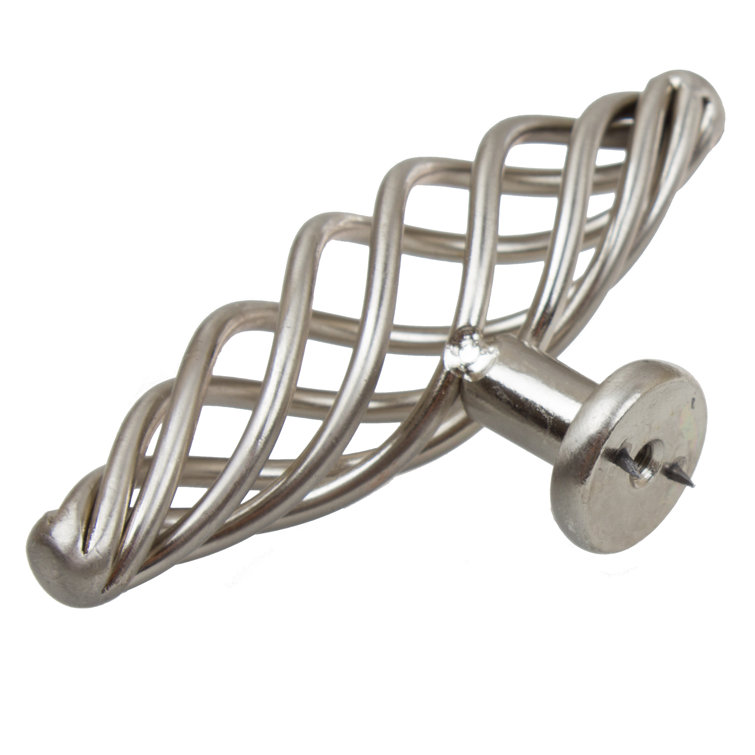 Satin Nickel Twisted Birdcage T-Handle Cabinet Knobs, 4-inch