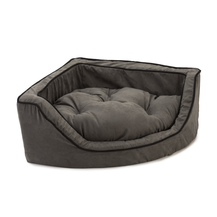 Large Anthracite Suede Bolster Outdoor Pet Bed