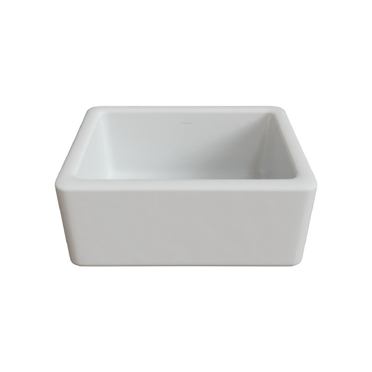 24'' White Fireclay Farmhouse Apron Single Bowl Kitchen Sink