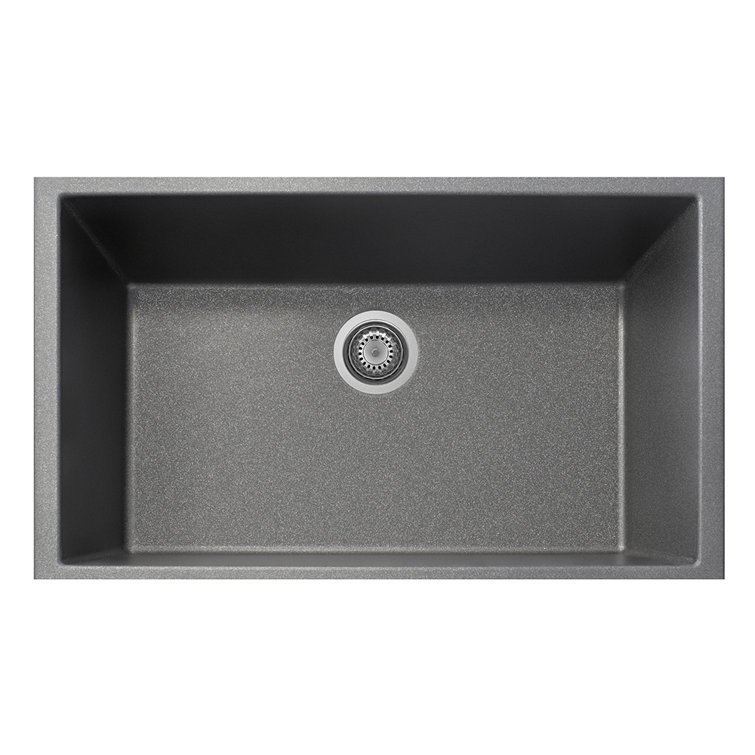 33" Titanium Granite Undermount Single Basin Kitchen Sink