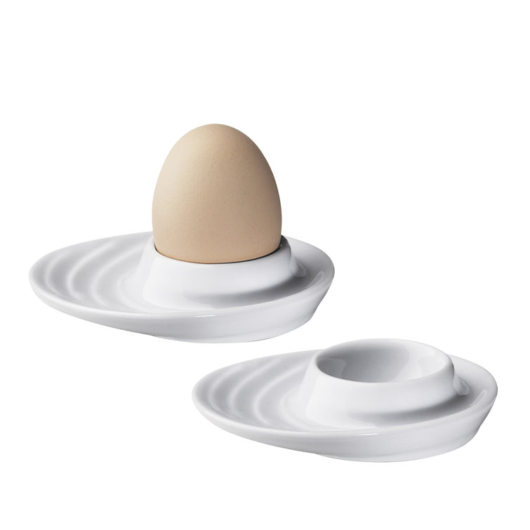 White Porcelain Oval Base Egg Cup Set