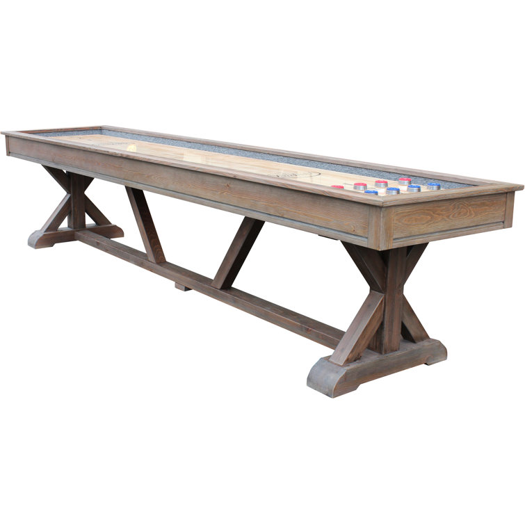 Weathered Black Oak 12' Pro-Style Shuffleboard Table