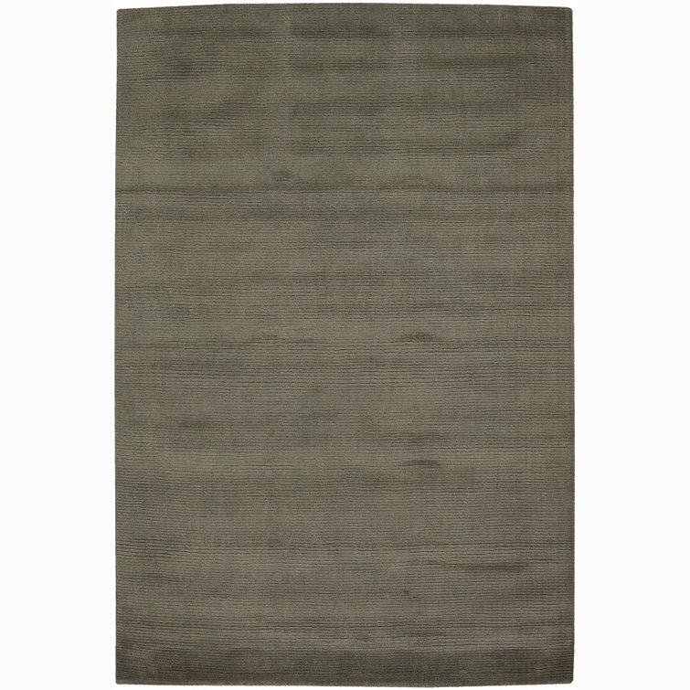 Ferno Hand-Tufted Gray Wool Rectangular Area Rug 5' x 7'