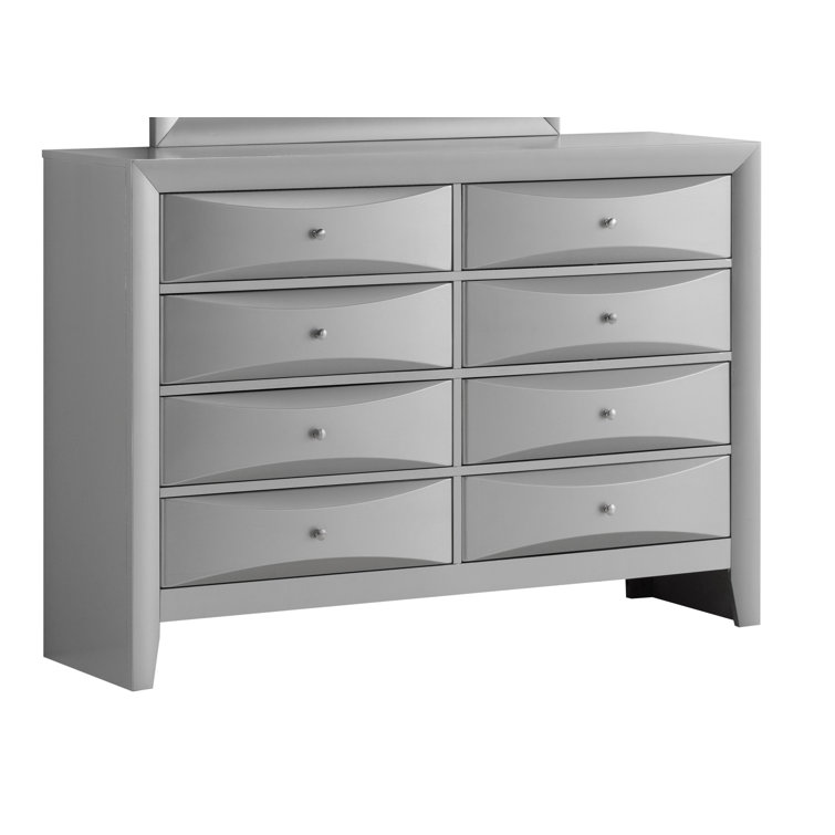 Silver Champagne Double Dresser with Dovetail Drawers