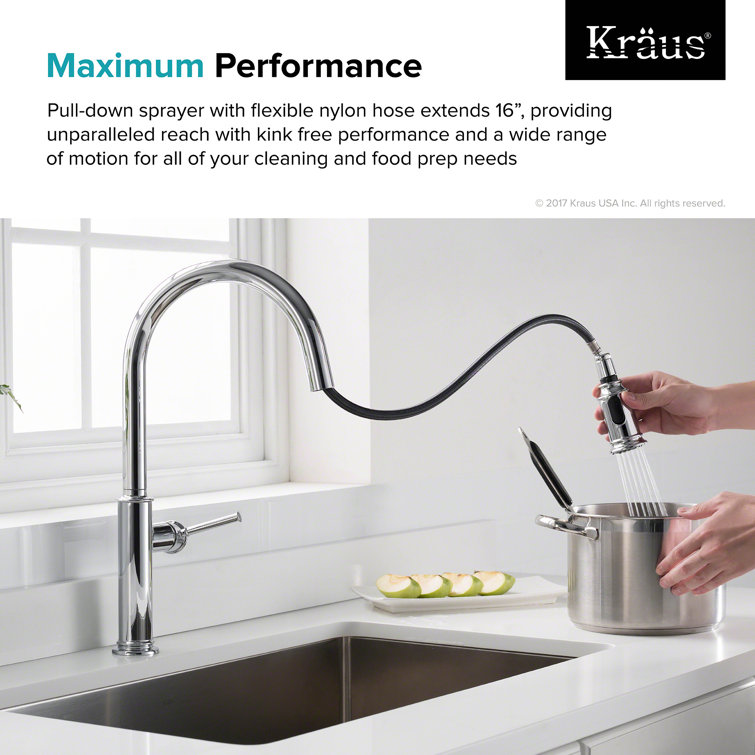 Stainless Steel Single Handle Pull Down Kitchen Faucet