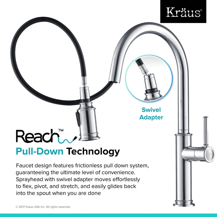 Stainless Steel Single Handle Pull Down Kitchen Faucet