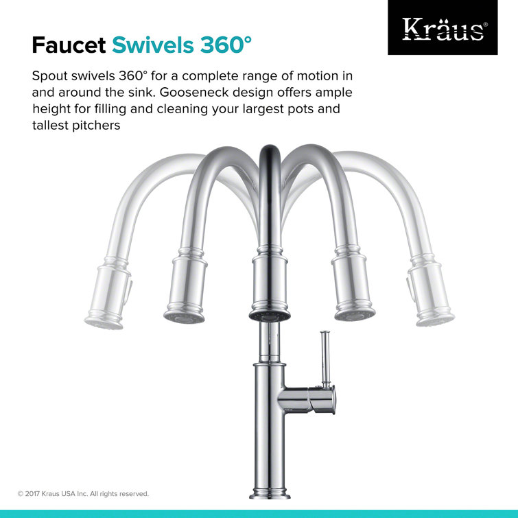 Stainless Steel Single Handle Pull Down Kitchen Faucet