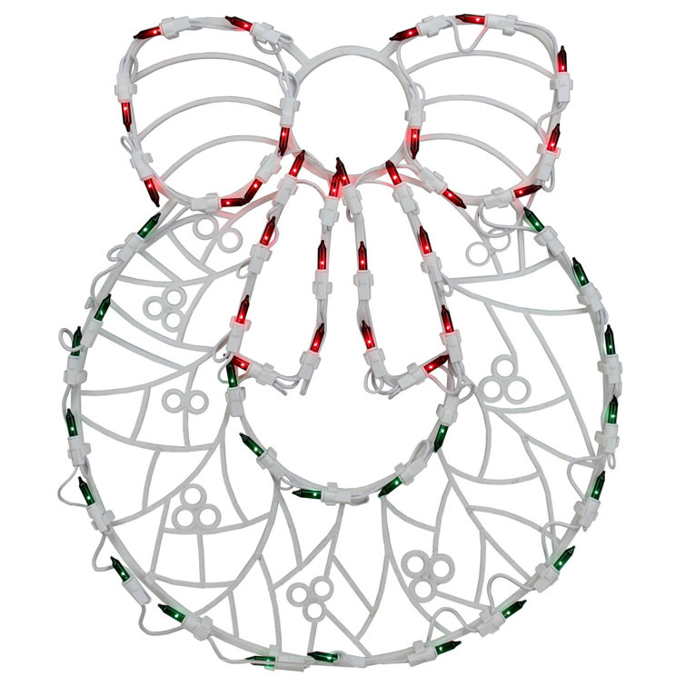 16" Lighted Christmas Wreath Window Silhouette Decoration