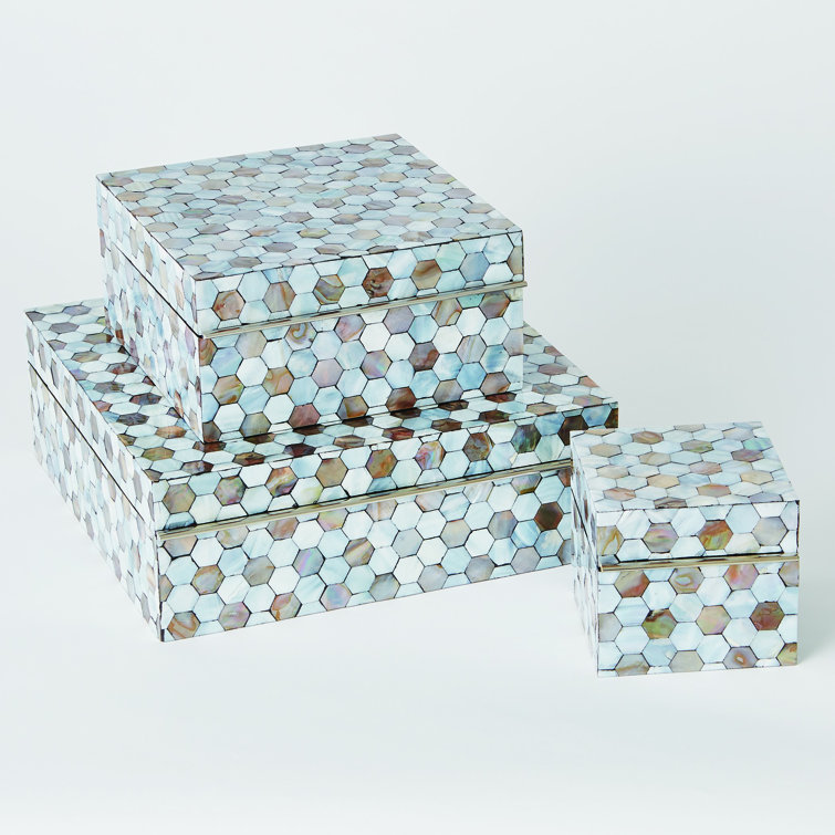 Elegant Lacquered Mother of Pearl Lidded Box