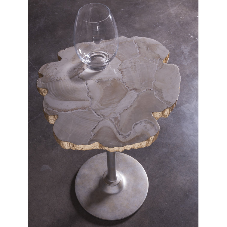 Antiqued Iron and Clam Shell Free Form Table