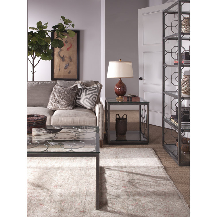 St. Laurent 50'' Grey Rectangular Metal & Glass Cocktail Table