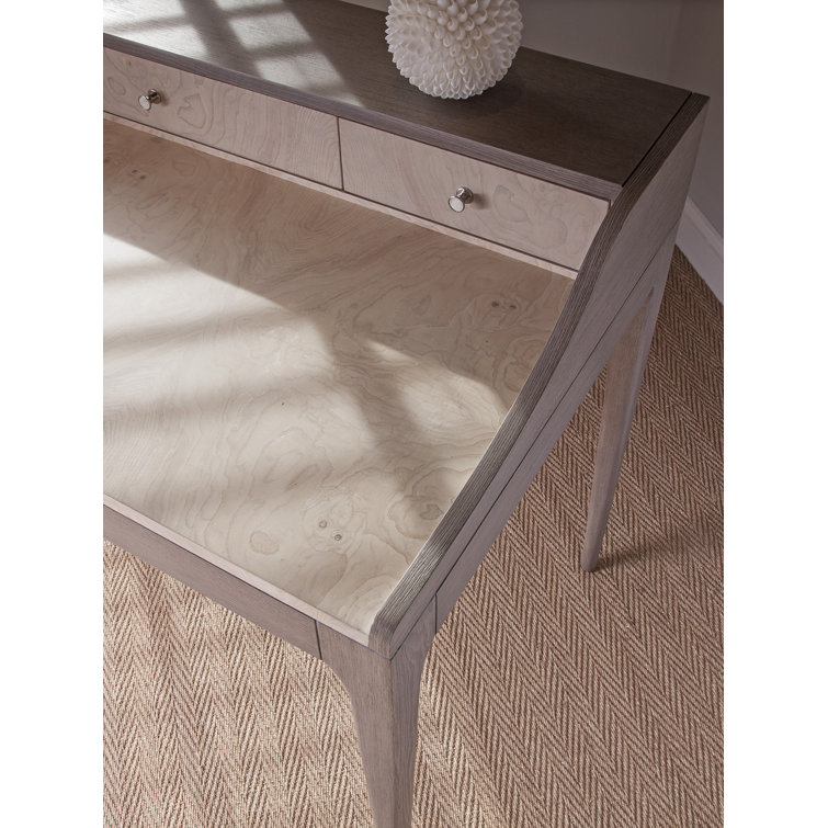 48" White and Gray Wood Desk with Drawers and Hutch