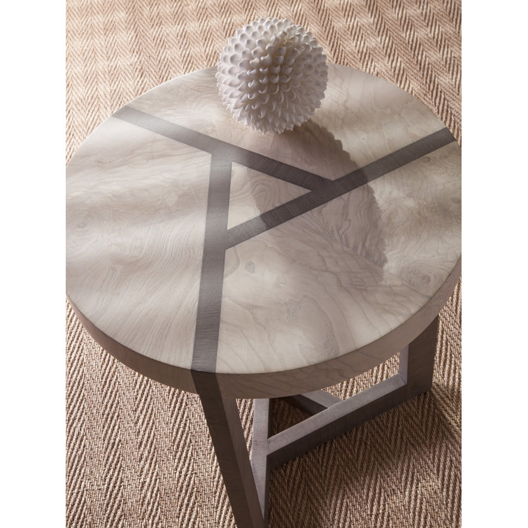 Gray and Brown Round Wood and Metal Occasional Table