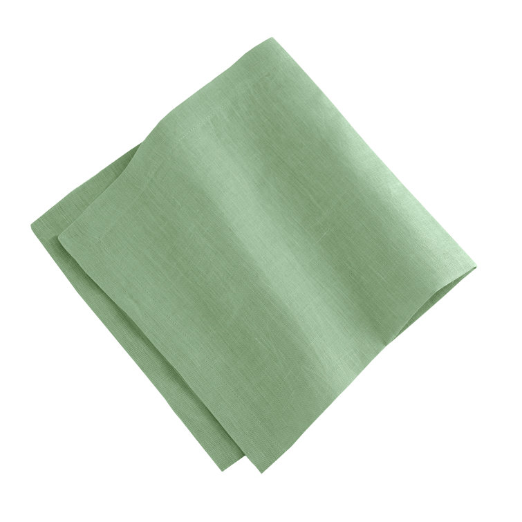 Green Linen Box-Shaped Table Tissue Set of Four