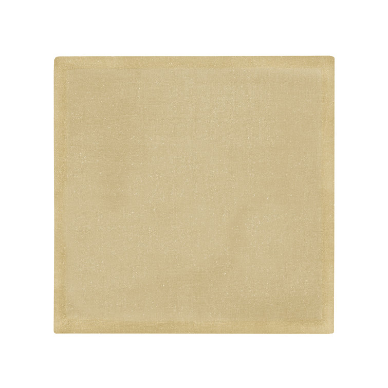 Ivory Gold Linen Napkin Set of Four with Mitered Hem