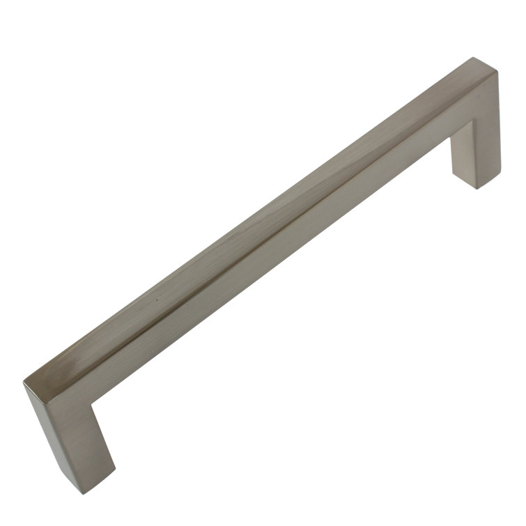 5 in. Satin Nickel Modern Square Cabinet Bar Pulls (10-Pack)