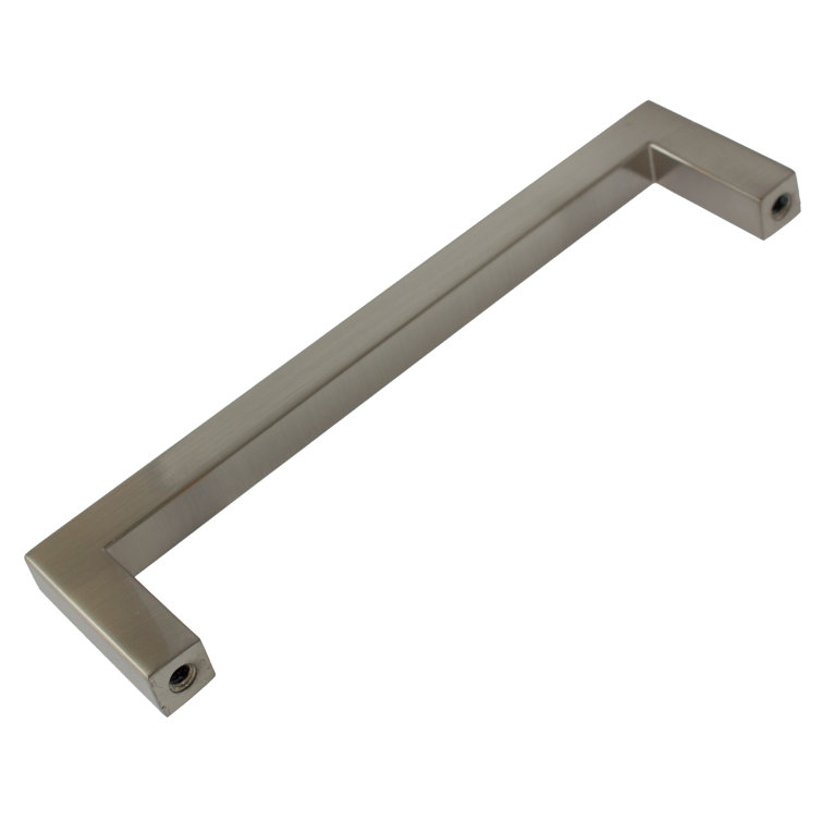 5 in. Satin Nickel Modern Square Cabinet Bar Pulls (10-Pack)