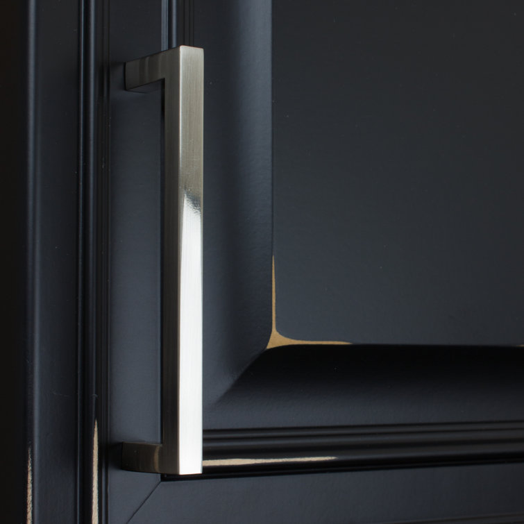 5 in. Satin Nickel Modern Square Cabinet Bar Pulls (10-Pack)