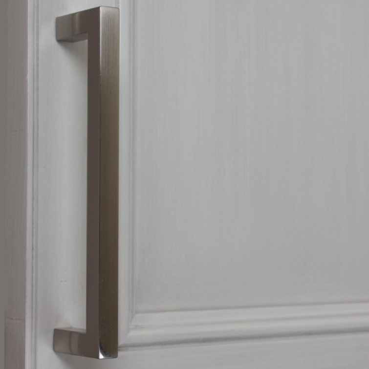 5 in. Satin Nickel Modern Square Cabinet Bar Pulls (10-Pack)