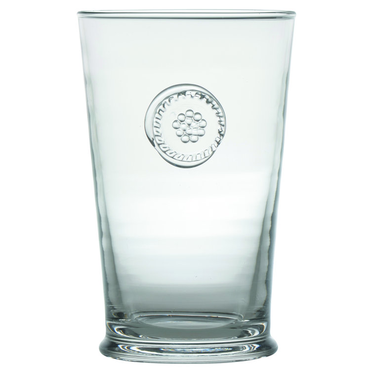 Embossed Clear Glass Highball with French Provincial Style