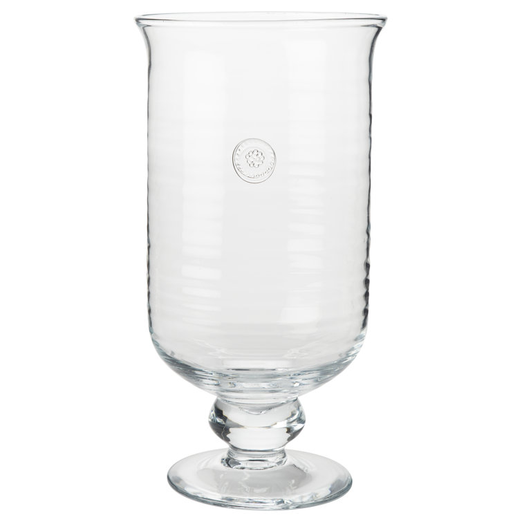 Classic Medallion Glass Hurricane Vase 15.75" Sparkle Decor