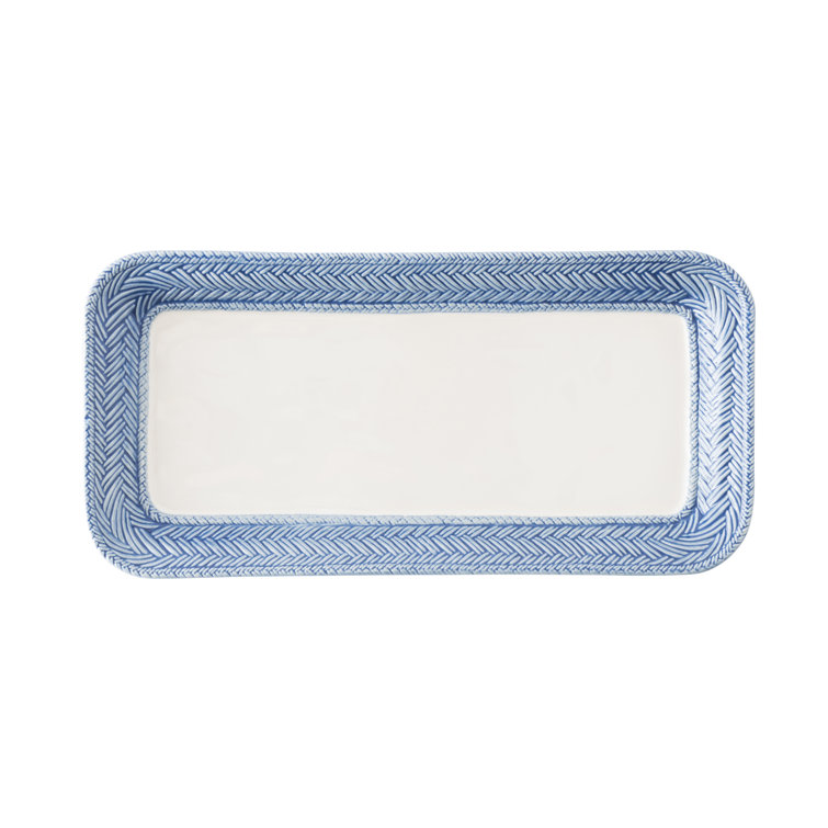 Delft Blue and White Ceramic Rectangular Serving Tray