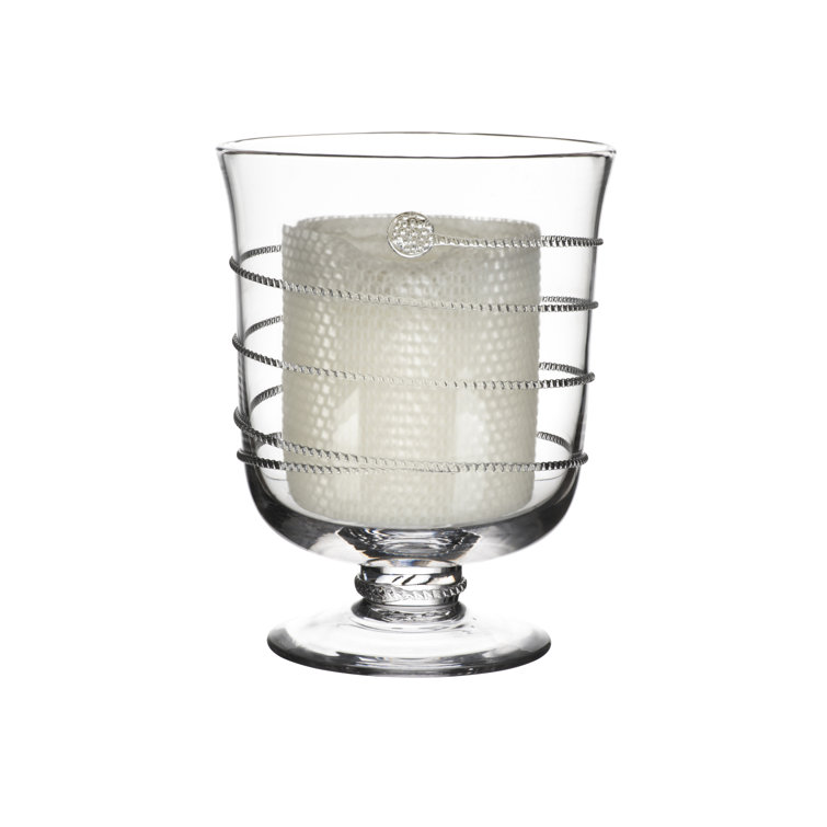 Clear Glass Spiral Threaded Candle Holder Vase
