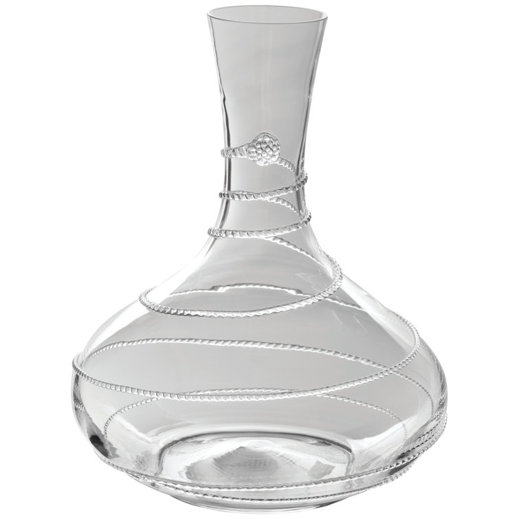 Clear Embossed Glass Tapered Wine Decanter