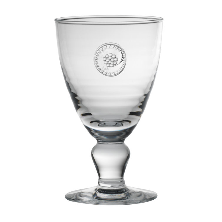 French Country Clear Embossed Goblet Glass