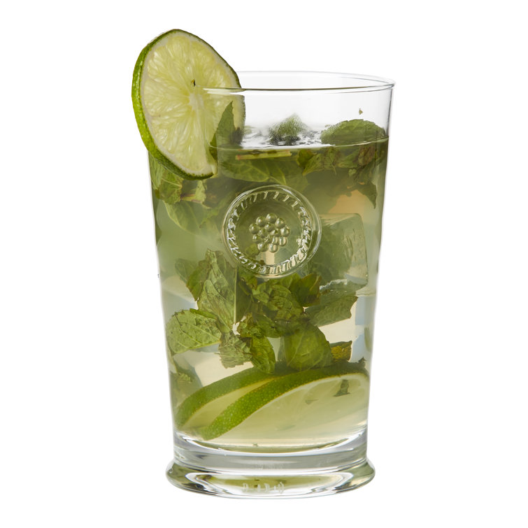 Embossed Clear Glass Highball with French Provincial Style