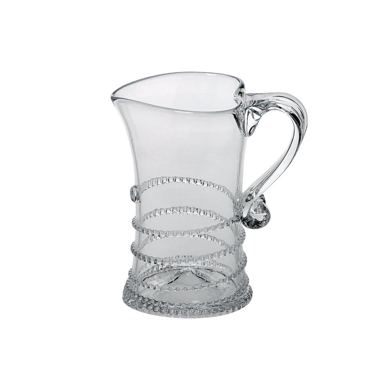 Juliska Amalia Clear Glass Cylinder Pitcher with Swirl Embellishment