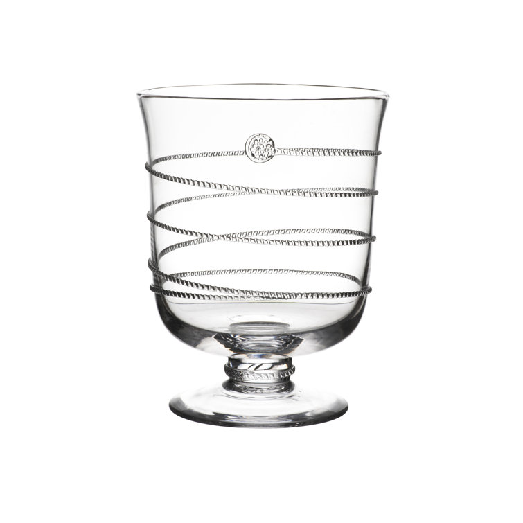 Clear Glass Spiral Threaded Candle Holder Vase