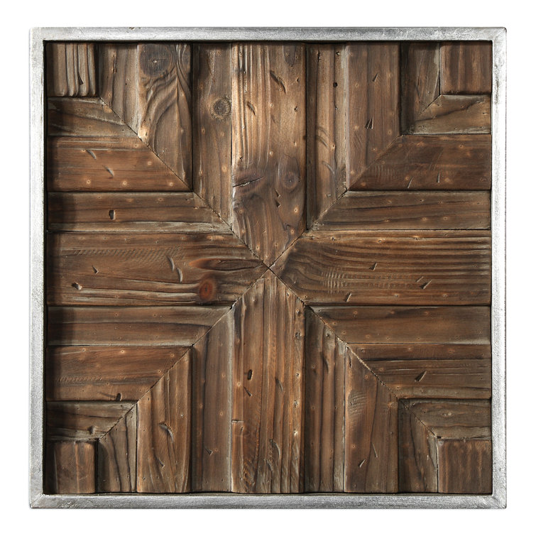 Rustic Fir Wood 9-Piece Square Wall Decor Set
