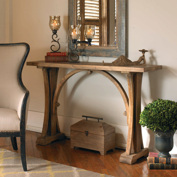Cayce Transitional Lodge 54'' Sun Bleached Solid Wood Console Table