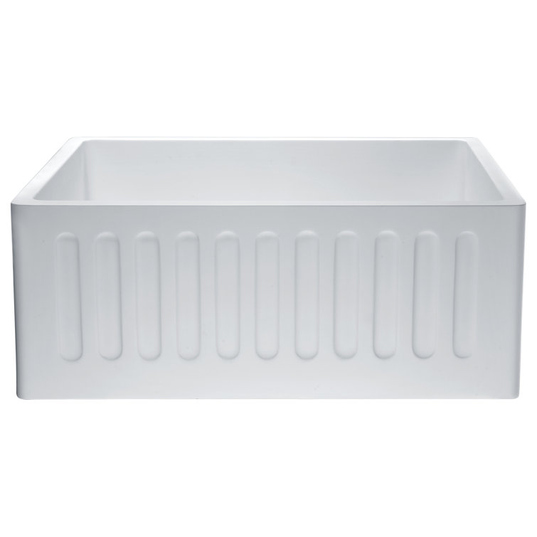 Matte White Stone Farmhouse Single Bowl Kitchen Sink