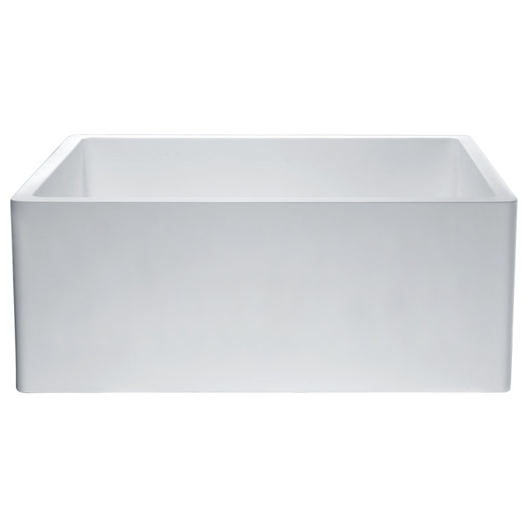 Matte White Stone Farmhouse Single Bowl Kitchen Sink