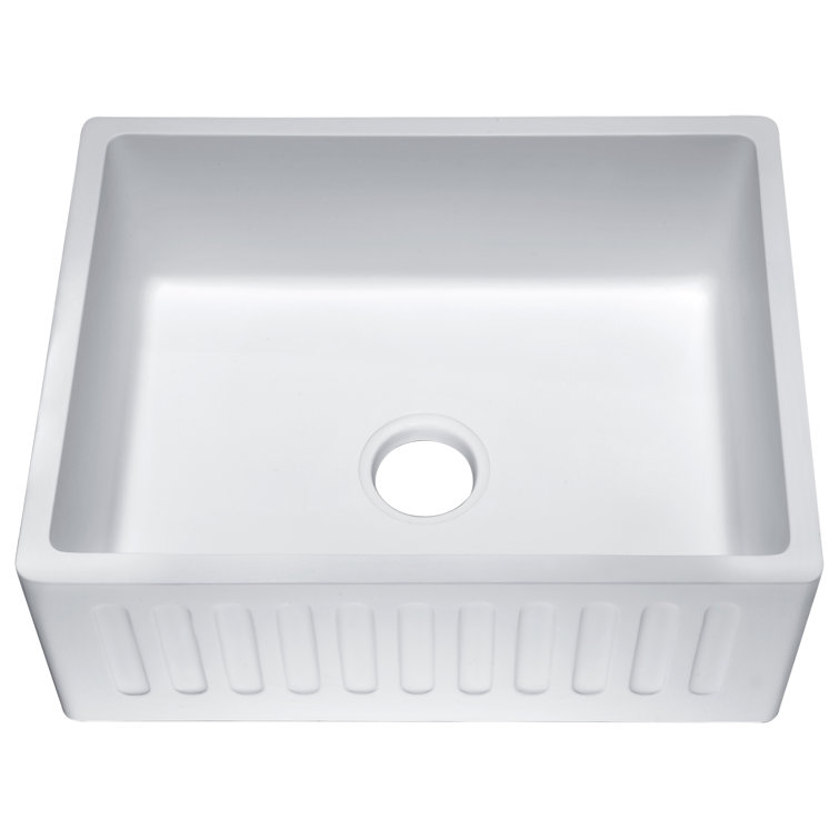 Matte White Stone Farmhouse Single Bowl Kitchen Sink
