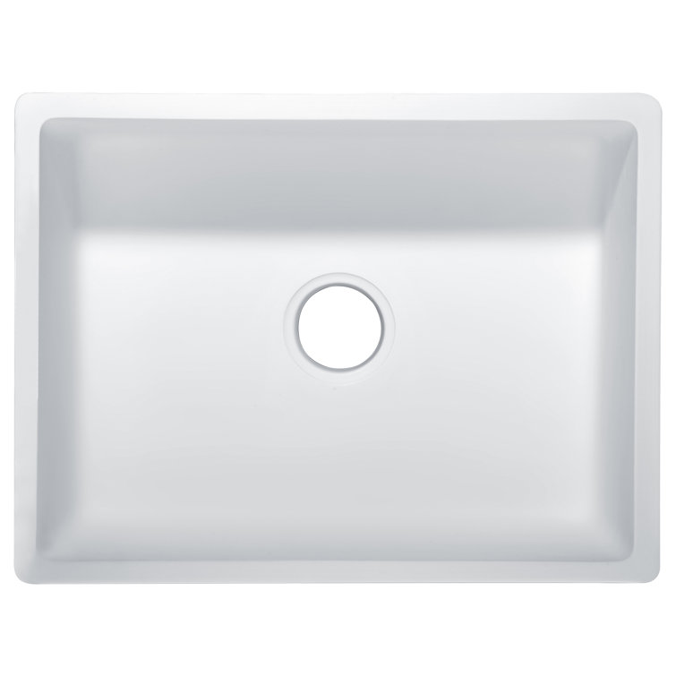 Matte White Stone Farmhouse Single Bowl Kitchen Sink