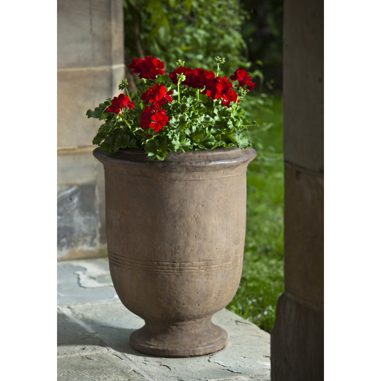 Aged Limestone Round Urn Planter for Outdoor and Indoor
