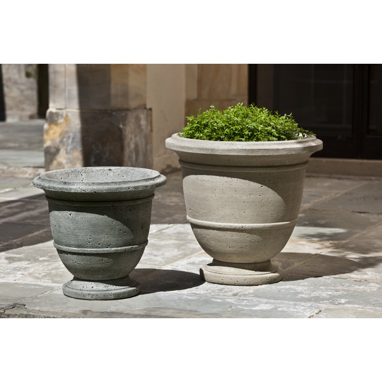 Verde Handcrafted Round Urn Planter 17.25" H for Indoor & Outdoor