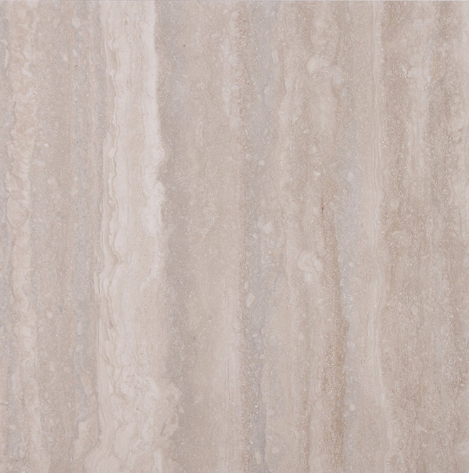 Impresario Square End Table with Silver Travertine Top and Maple Veneer Base