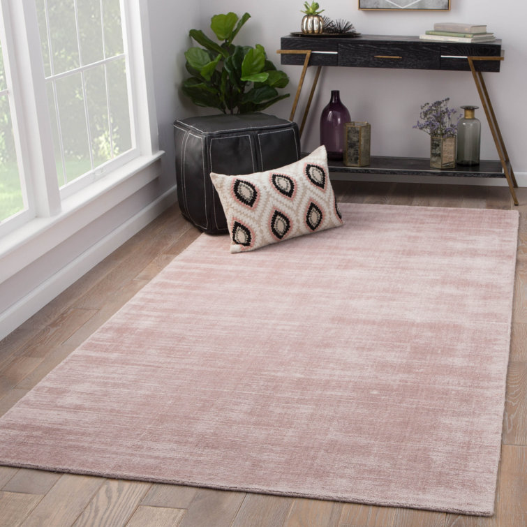 Handmade Distressed Pink Viscose Rug 8' x 10'