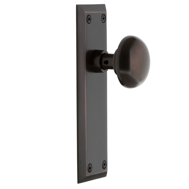 Timeless Bronze New York Plate with Round Door Knob