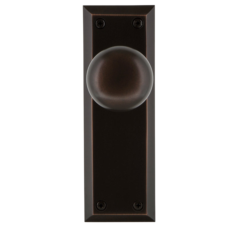 Timeless Bronze New York Plate with Round Door Knob