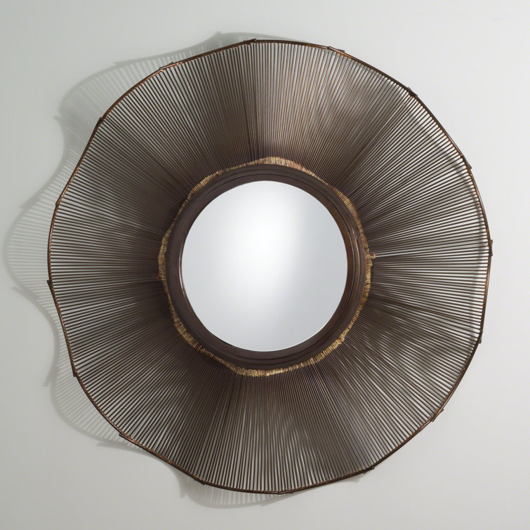 Prairie 46" Round Bronze Iron Wall Mirror