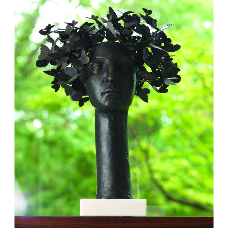 Handcrafted Iron Butterfly Figurine with Marble Base