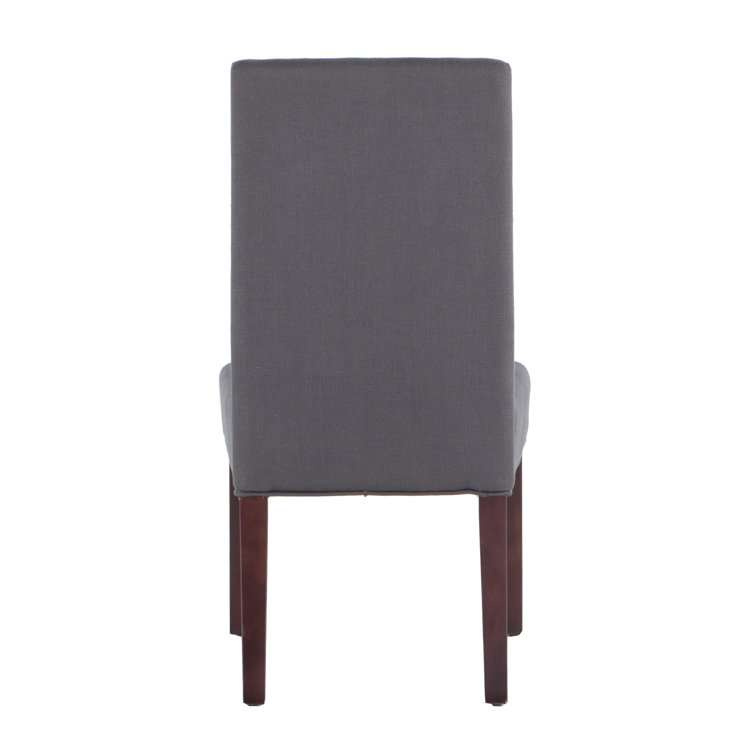 High Parsons Upholstered Linen Side Chair in Warm Gray