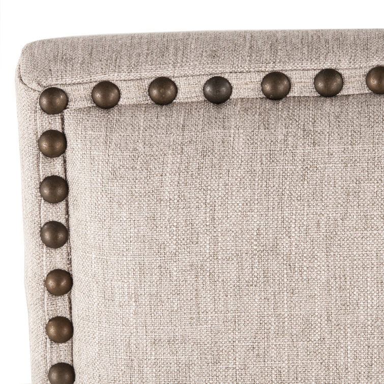 High Parsons Upholstered Linen Side Chair in Warm Gray